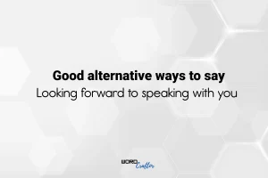 Good alternative ways to say "Looking forward to speaking with you"